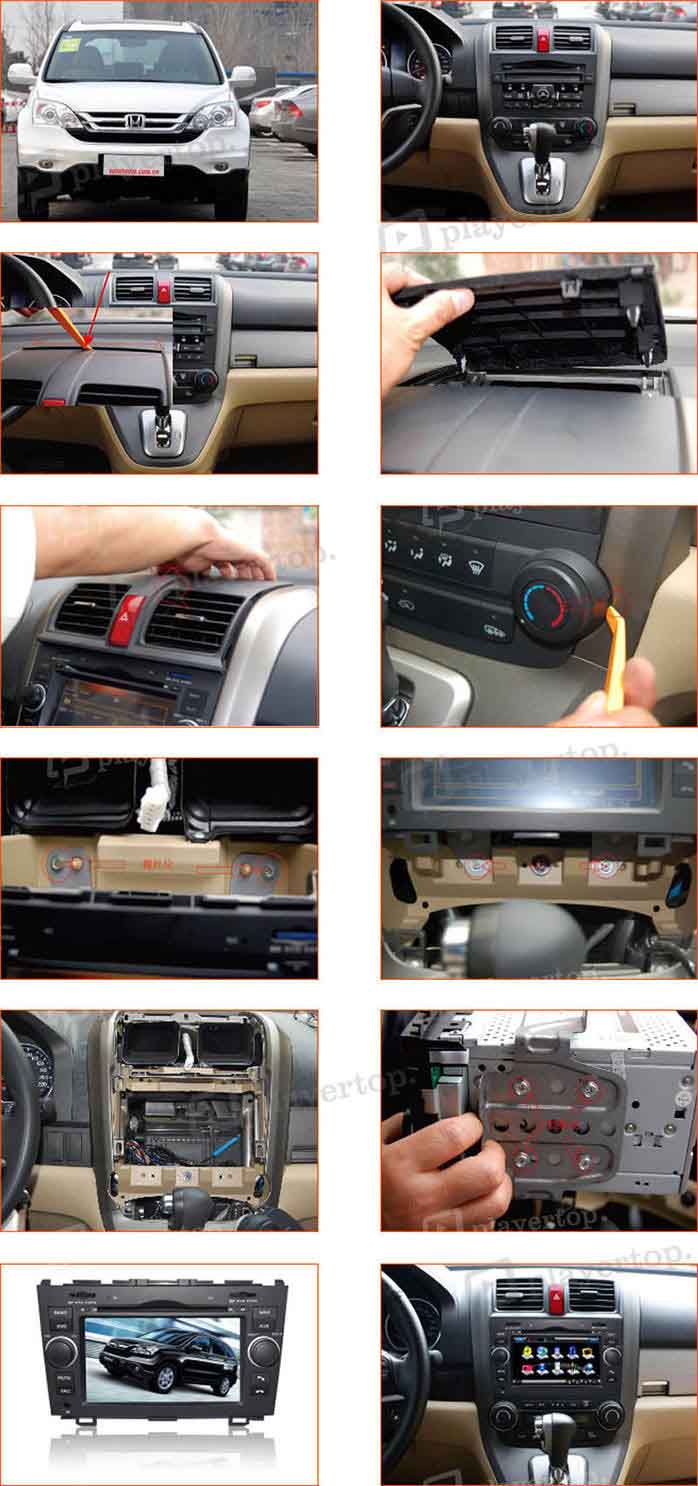 installation autoradio honda crv 2007 2011